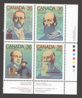 1987  Canadian Inventors: AM Radio, Newsprint, Half-tone, Undersea Cable  Sc1135-8 Se-tenant MNH ** - Other & Unclassified