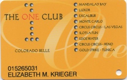 Carte Membre Casino : The One Club : Colorado Belle + 9 Casinos - Casinokaarten