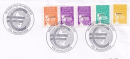 PETIT LOT CACHETS FDC SUR FRAGMENTS - PREMIER JOUR - MAYOTTE 1999 A 2002 - Used Stamps