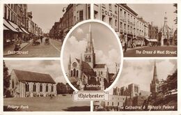 Angleterre Chichester Carte 5 Vues  Priory Park Cathedral East Street Cross & West Street Cachet Chichester 1954 - Chichester