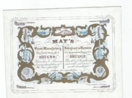 1 Carte Porcelaine   Fabrikant In Borstels  MAY'S  O.L.vrouwekerkestr  BRUGGE  Litho. Delay- Demuyttere - Cartes Porcelaine