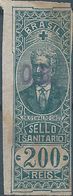 Brazil Brazile, Brasile - Revenue Stamp Tasse Taxes,Fiscal Sello Sanitario-Sanitary 200 Reis Used - Service