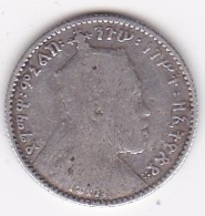 ETHIOPIE. GERSH EE 1895 A (1903) . MENELIK II . ARGENT - Ethiopie