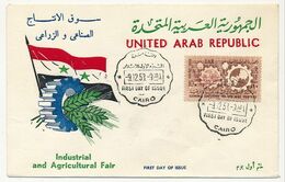 EGYPTE UAR - FDC - Industrial & Agricultural Fair 1958 - Le Caire - 9/12/1958 - Lettres & Documents