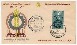 EGYPTE UAR - FDC - Industrial & Agricultural Fair 1960 - Le Caire - Storia Postale