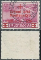 1944 OCCUPAZIONE TEDESCA MONTENEGRO POSTA AEREA USATO 0,50+2,00 SU 2 LIRE - RA4 - German Occ.: Montenegro