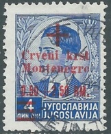 1944 OCCUPAZIONE TEDESCA MONTENEGRO USATO 0,50+2,50 SU 4 D - RA4-8 - German Occ.: Montenegro