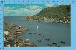 Postcard - Newfoundland - St-John's The Narrows. Moored Fishing Boats Fort Amherst In Background - Canada - St. John's