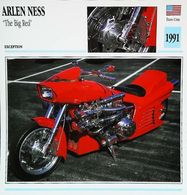 " Motorcycle ARLEN NESS  2100cc The Big Red 1991 " Moto Américaine - Collection Fiche Technique Edito-Service S.A. - Sammlungen