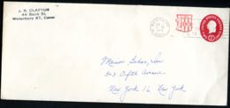 U538b UPSS #3436-46 PSE Surcharged Cover  Used From Waterbury CT To NYC 1958 - 1941-60