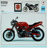 " SUZUKI 400cc Bandit  1991"  - Collection Fiche Technique Edito-Service S.A. - Collections