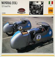 MONDIAL (F.B.)  125cc Grand Prix 1956   - Moto Italienne - Collection Fiche Technique Edito-Service S.A. - Sammlungen