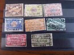 8 Timbres Différents Des Chemin De Fer. Tous Oblitérés "CHIMAY", De La LIGNE PRIVEE DE CHIMAY (cachets Divers) - Andere & Zonder Classificatie