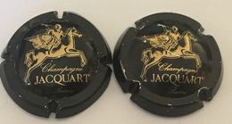 4 & 4a - Jacquart, Cheval Or Sur Fond Noir, Reims Centré, AVEC & SANS Boucle Au R (côte 2 Euros) - Jacquart