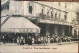 Cpa, Décembre 1914, NIORT - Grand Café. Mme Vve CAILLET, Devanture Animée, Enseigne, Terrasse, écrite, 79 - Deux Sèvres - Niort