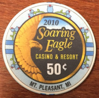 ÉTATS-UNIS USA MICHIGAN MONT PLEASANT SOARING EAGLE CASINO SAGINAW CHIPPEWA INDIAN CHIP 50C JETON TOKEN - Casino