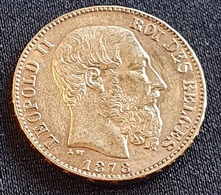 Belgium 20 Francs 1878 (Gold) - 20 Francs (or)