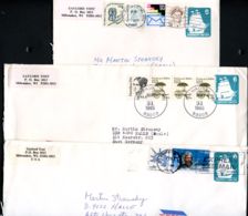 U610 3 PSE Covers MAYFLOWER Used To East Germany 1987-88 - 1981-00