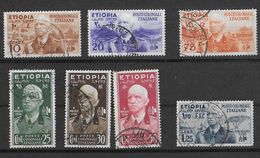 ETIOPIA -1936 -  COLONIA ITALIANA - EFFIGIE DEL RE - SERIE COMPLETA 7 VALORI USATA (YVERT 1/7 - MICHEL 1/7) - Aethiopien
