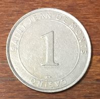 85 SAINT JEAN DE MONTS CASINO EMERAUDE JETON DE 1 EURO SLOT MACHINE MONNAIE DE PARIS EN MÉTAL CHIP COIN TOKEN - Casino