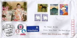 Letter 2020 From TOKYO Sent Andorra, During Lockdown COVID19, CORONAVIRUS W/ Local Prevention Sticker + Arrival Postmark - Brieven En Documenten