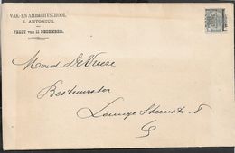 1910 BELGIQUE - IMPRIMÉ PREOB. 1c  GAND  - VAK-EN AMBACHTSCHOOL  S. ANTONIUS - FEEST 11 DECEMBER - Rollenmarken 1900-09