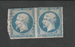 Timbres -  N°14B -  Paire - Type  Napoléon III , Légende  Empire Franc  - 1860 - Oblitéré - - Andere & Zonder Classificatie