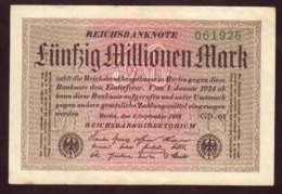 1924  GERMANIA REPUBBLICA DI WEIMAR BANCONOTE TEDESCA  FÜNFZIG 50 MILLIONEN  MARK GERMANY BANKNOT BILLET DE BANQUE - 50 Mio. Mark