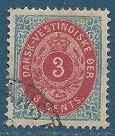 Antilles Danoises N°6 Chiffre 3 Oblitéré - Danish West Indies
