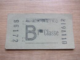 Paris Tarif Metro Ticket,1 Class(1970s) - Europe