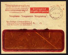 1924 Fenstercouvert Der Telegrafenverwaltung Mit Zudruck "Dringend". Stempel 2.III.1924 Bern - Télégraphe