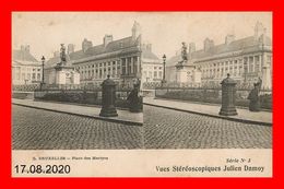 --Belgique Bruxelles Place Des Martyrs Vues Stereoscopiques Julien Damoy(scan Recto Verto) - Markets