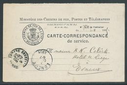 Carte Correspondance De Service Bruxelles Départ 6.6.1905 - Andere & Zonder Classificatie