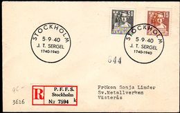 SWEDEN 1940 Sergel Bicentenary FDC.  Michel 279-80 - FDC