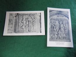 VINTAGE UK SUSSEX: CHICHESTER Cathedral Saxon Sculpture X2 B&w Tuck - Chichester