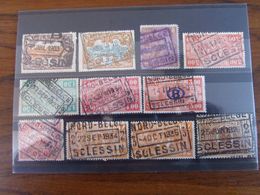 11 Timbres Du CHEMIN DE FER Oblitérés Par La Ligne Privée Du NORD BELGE. Gare De SCLESSIN (types Cachets Tous DIFFERENTS - Nord Belge