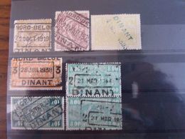 6 Timbres Du CHEMIN DE FER Oblitérés Par La Ligne Privée Du NORD BELGE. Gare De DINANT (types De Cachets Tous DIFFERENTS - Nord Belge