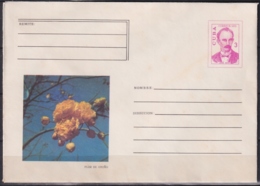 1975-EP-100 CUBA 1975 3c POSTAL STATIONERY COVER. FLOR DE OTOÑO FLOWER. - Briefe U. Dokumente
