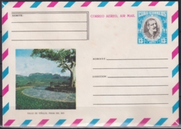 1977-EP-65 CUBA 1977 13c POSTAL STATIONERY COVER. PINAR DEL RIO VALLE DE VIÑALES VALLEY. LIGERAS MANCHAS. - Lettres & Documents