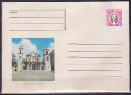 1979-EP-121 CUBA 1979 3c POSTAL STATIONERY COVER. HAVANA. IGLESIA CATEDRAL CATHEDRAL - Lettres & Documents