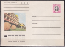 1982-EP-205 CUBA 1982 5c POSTAL STATIONERY COVER. CAMAGUEY, HOTEL CAMAGUEY. LIGERAS MANCHAS. - Lettres & Documents