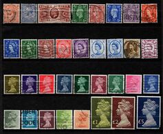 Lot De 61 Timbres George V - George VI - Elizabeth II (1912 à 2008) Oblitérés - Collections