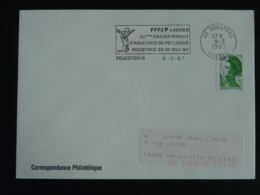 40 Landes Soustons Championnat De Petanque 1987 - Flamme Sur Lettre Postmark On Cover - Petanque