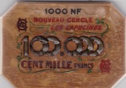 RARE  JETON 100.000 FRANCS / PARIS CERCLE DES CAPUCINES - Casino