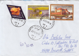 89744- MINERAL, VUIA II PLANE, FAGARAS FORTRESS, STAMPS ON COVER, 2019, ROMANIA - Cartas & Documentos