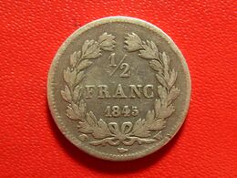 France - 1/2 Franc 1845 W Lille Louis Philippe 4041 - 1/2 Franc