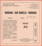 Traghettatori Riviera Del Conero - Biglietto Ridotto Di Viaggio Per Numana-Due Sorelle-Numana - Usato - Europa
