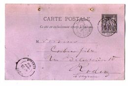 TB 2867 - Entier Postal Type Sage - Carte Postale Commerciale PARIS Pour Mr .CRIBIER à RODEZ - Standard- Und TSC-AK (vor 1995)