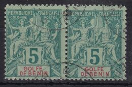 FAUX (de Fournier?) Benin Type Groupe 5c Paire Rare ! - Used Stamps