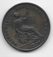 *great Britain 1 Penny 1853 Plain Trident  Km 739    Fr+ Catalog Val 40 $ - D. 1 Penny